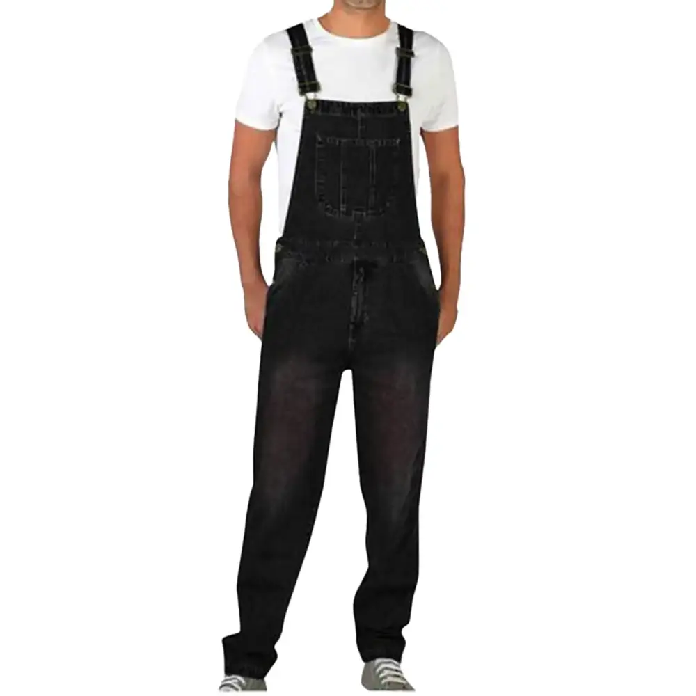 Ibvajbalk Black Mens Pants Fall Winter Fashion Slacks Fashion Design Denim Overalls Men's Straight Leg Loose Denim Jumpsuit Casual Trousers Sweatpants for Men Cargo Jeans L3
