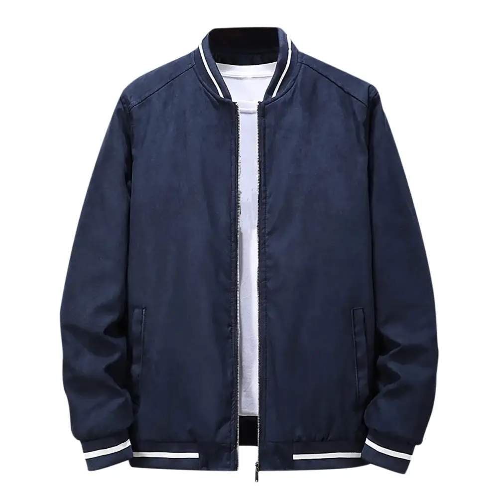 Men's Overcoat Plus Size Fleece Jacket Men's Coats Winter Bomber Jacket Men Leather Sale Men's Winter Solid Color Plus Velvet Padded Uniform Collar Leather Jacket