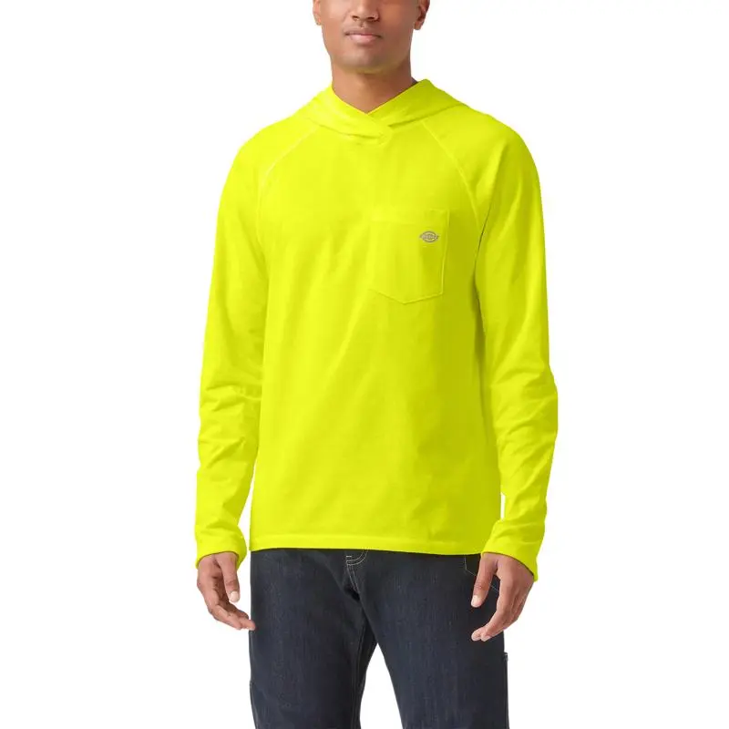 Dickies Temp-iQ Pullover Tee Shirt Yellow L for Men Moisture Wicking Work Shirt