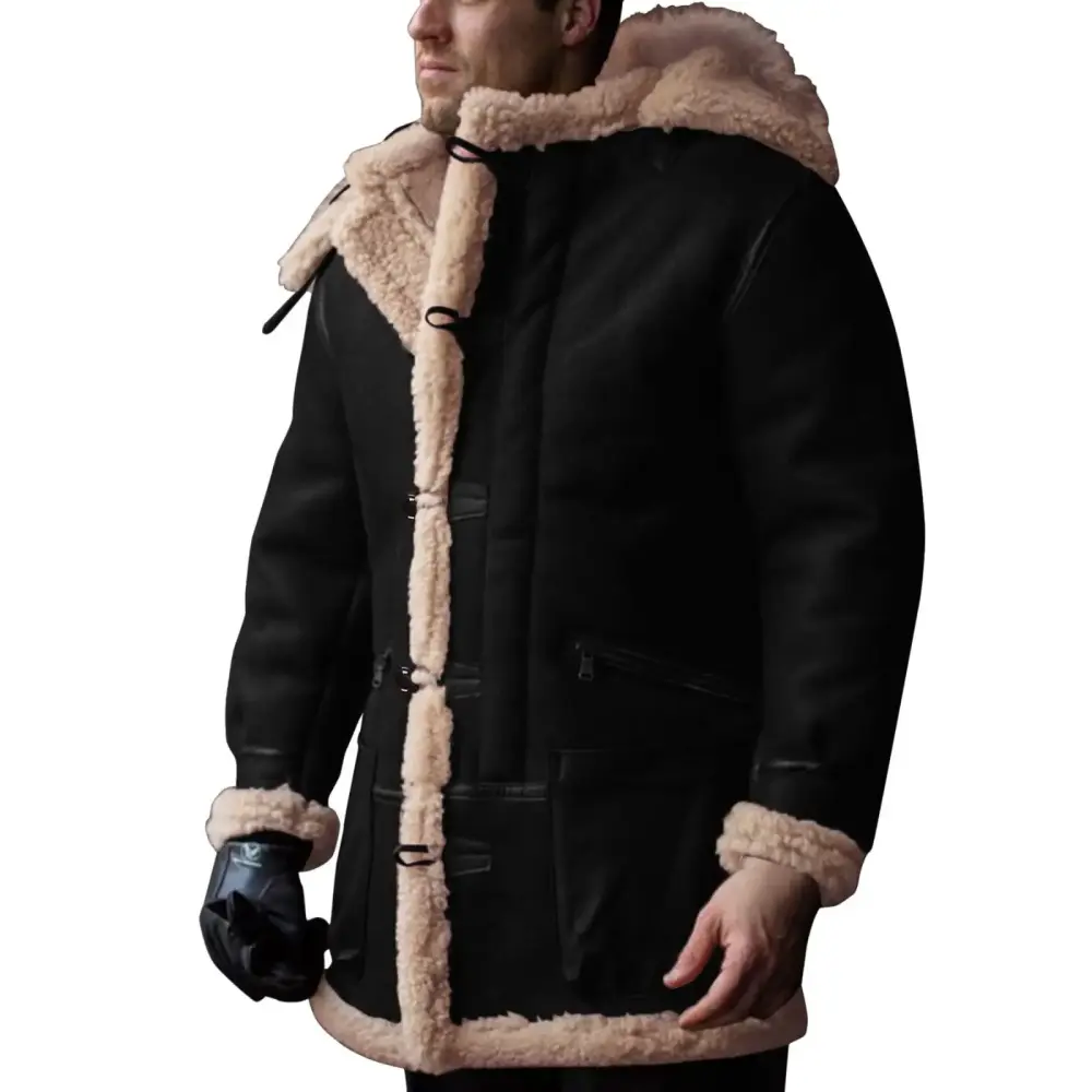 Plus Size Fleece Jacket Warm Winter Coats for Men Hoodie Leather Motorcycle Jacket Men Sale Men Jacket Fall Men's Fall/Winter Fashion Fleece Jacket Stretch Washed Top Jacket