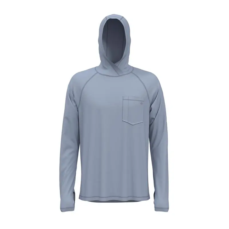Dickies L Long Sleeve Hooded Blue Pullover Tee Shirt for Men Casual Workwear