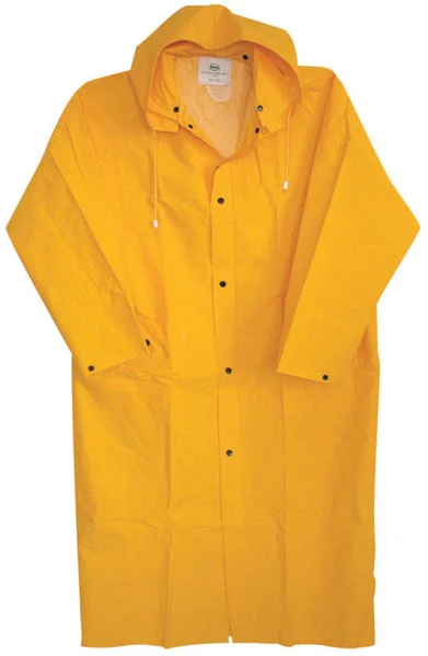 Boss 3PR8000YJ Lined PVC Rain Jacket Yellow 2XL for Heavy Duty Workwear