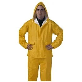 PVC Rainwear .25-Mm Double-ply Suit, Yellow, XXL for Heavy Duty Protection