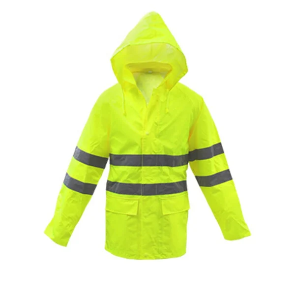 Boss 3NR5000L Yellow Large High Visibility Waterproof Rain Jacket