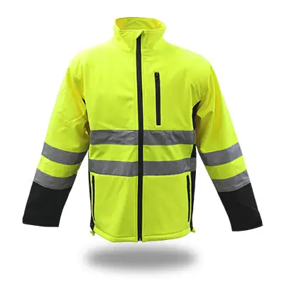 Boss Hi-Vis Yellow Polyester Rain Jacket M Waterproof Work Jacket