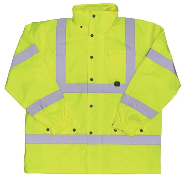 Boss 3NR60002X High Visibility Rain Jacket Yellow 2XL for Construction Safety