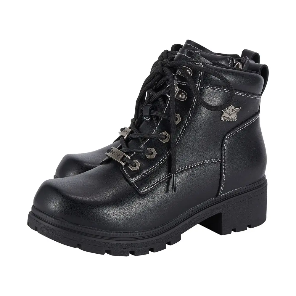 Dream Apparel Women's Motorcycle Boot Ankle Booties Riding Boots Biker Boots for Women