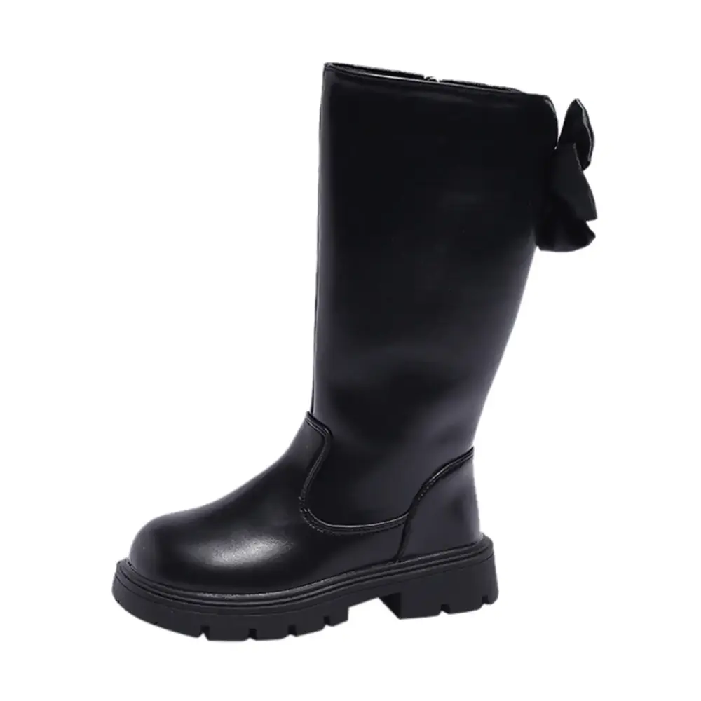 Sngxgn Girl's Fashion Riding Boots Non Slip Side Zipper Boots Lined Tall Winter Boots(Black.11.5-12 Y)