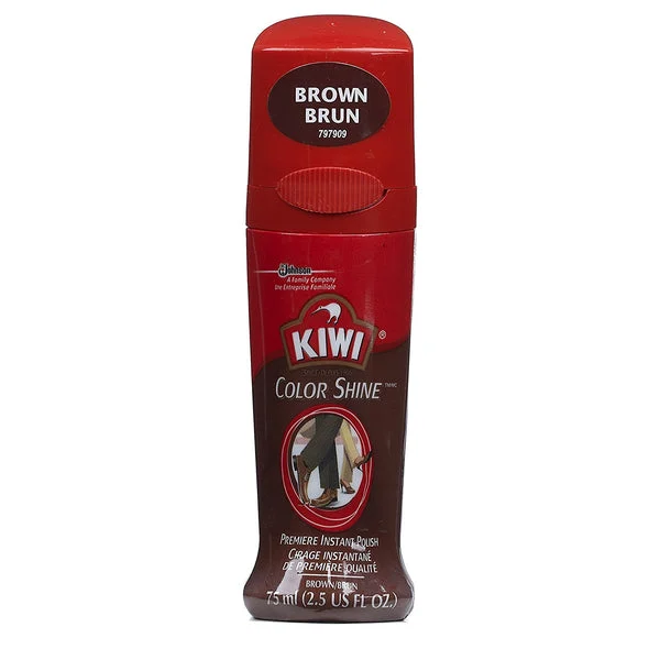 Kiwi Color Shine Leather Shoe Polish Brown 2.5 Oz - Instant Shine for Shoes and Boots