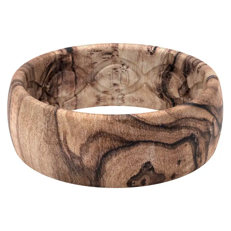 Groove Life Mens Original Nomad Burled Round Brown Black Ring Silicone Water Resistant Size 10