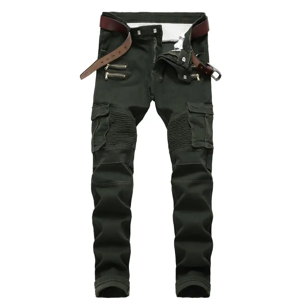 Under Bustdenim Jeans For Men Slim Fit Ripped Stretch Skinny Distressed Stacked Straight Leg Motorcycle Pants