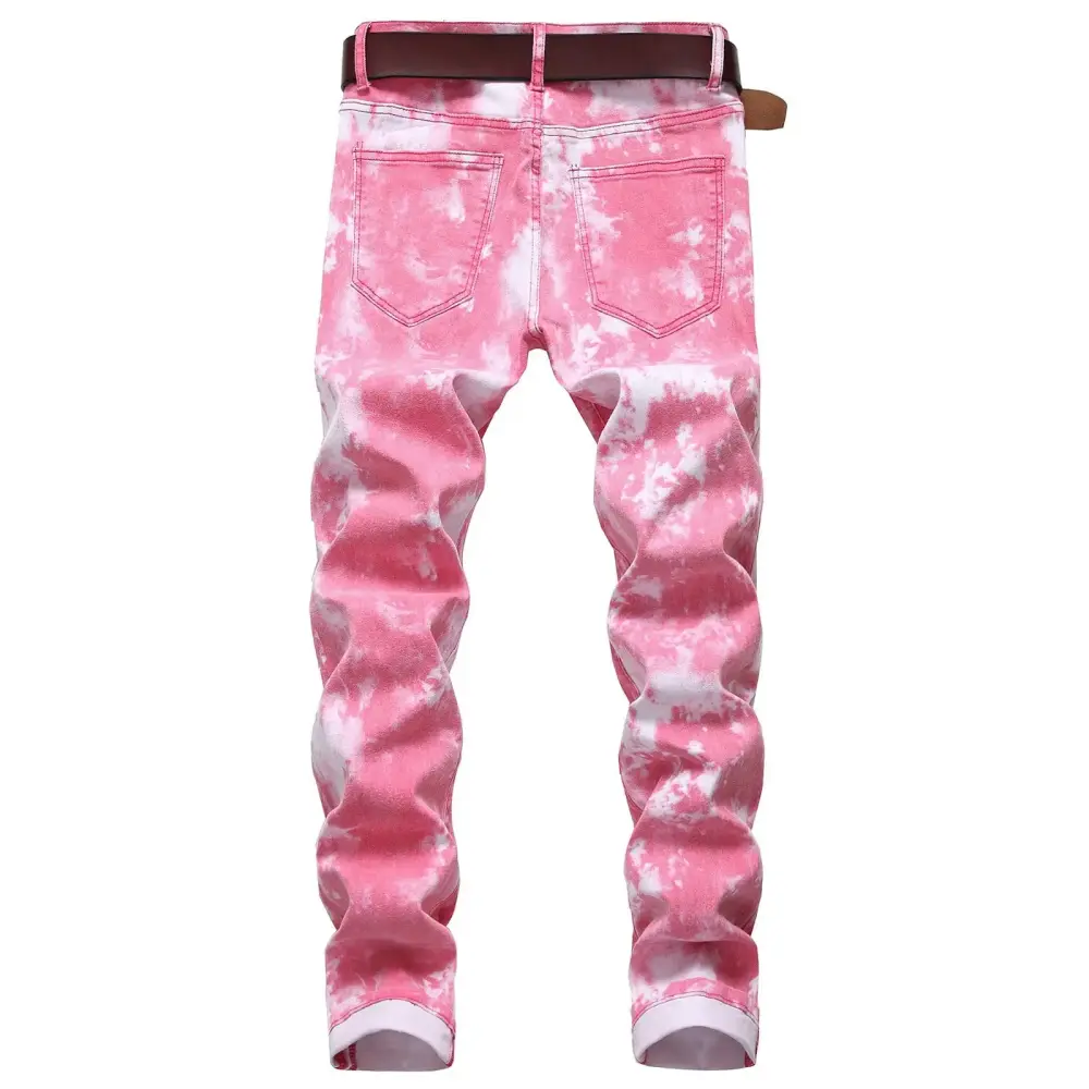 YUHAOTIN Men Jeans Stretch Fit Men's Fashion Oversized Ripped Slim Jeans Pants Trousers Blue Jeans Men Relaxed Fit Stretch Waist Boot Cut Men Jeans Relaxed Fit Green