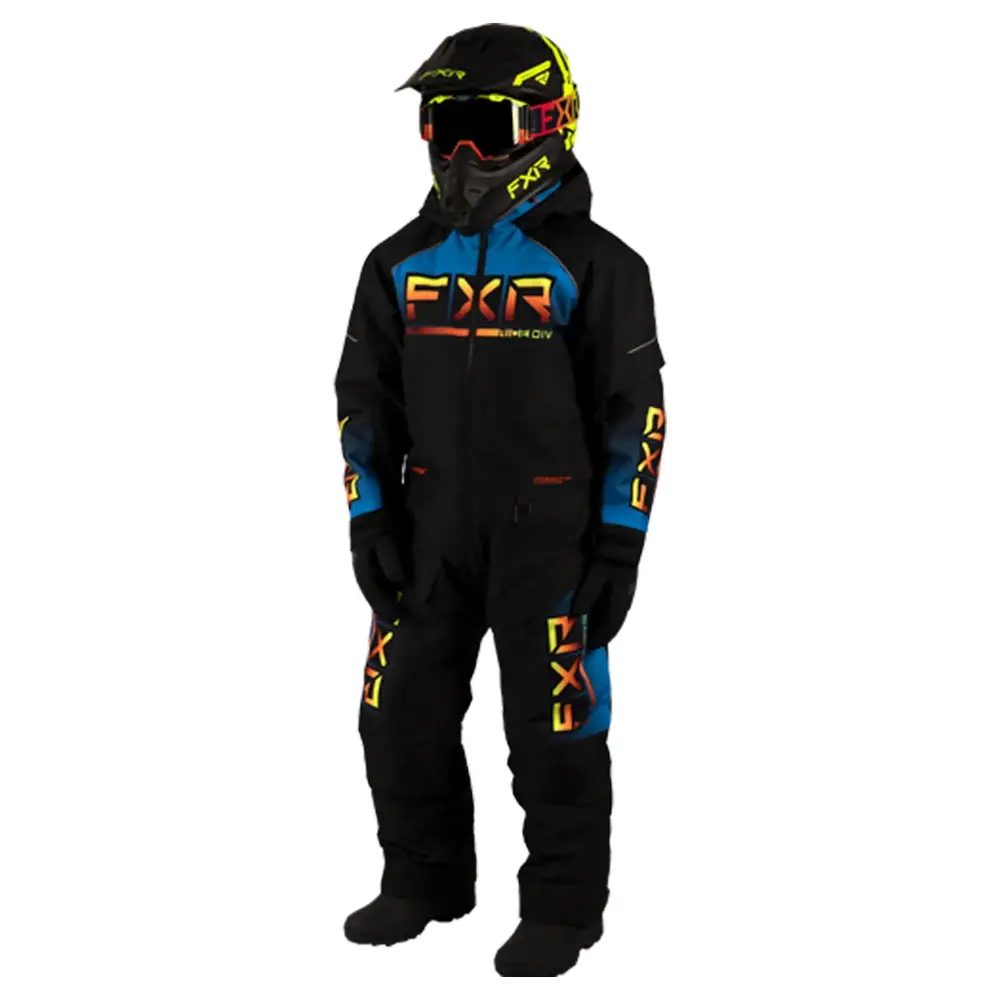 FXR Child Recruit Snowmobile Monosuit Black Blue Inferno F.A.S.T. 3.0 HydrX - 2 233006-1040-02