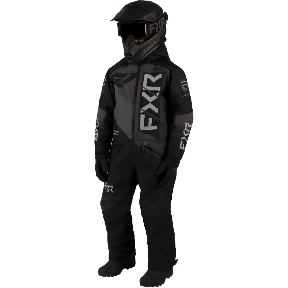 FXR Child Helium Snowmobile Monosuit F.A.S.T. 3.0 HydrX Black Charcoal Grey - 4 233018-1010-04