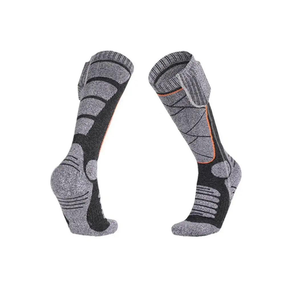 EUBUY Double-side Heated Socks Outdoor Riding Camping Hiking Warm Winter Socks Motorcycle Skiing Thermo Foot Warmer Socks Gray