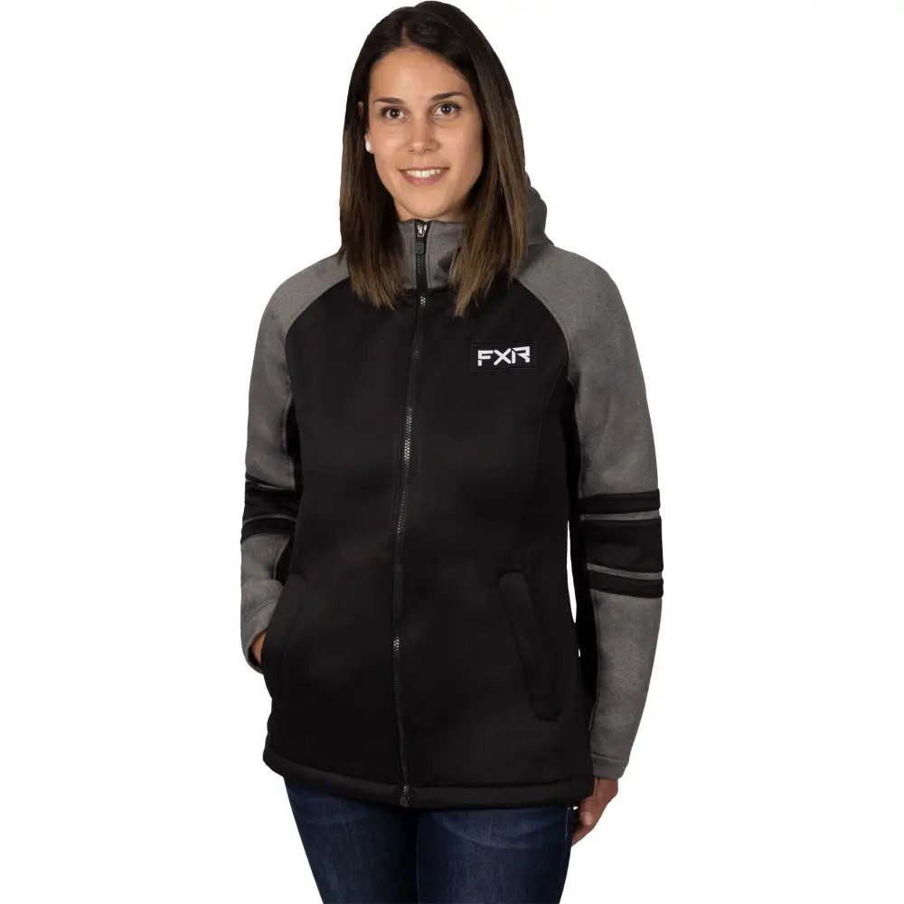 FXR Womens Maverick Softshell Jacket Grey Heather Dusty Rose DWR HydrX Thermal