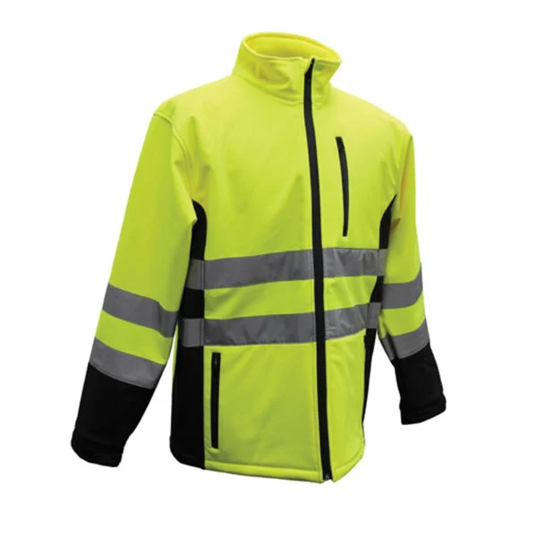 Boss 3SS70002X High Visibility Waterproof Softshell Rain Jacket 2XL for Outdoor Work