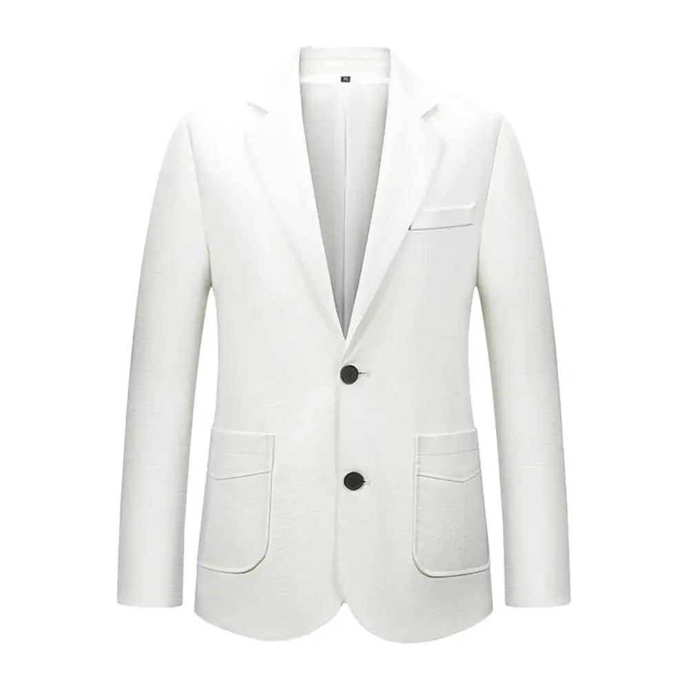 Olyvenn Savings Mens Blazer Slim Fit Sport Coats Notch Collar Suit Jacket for Daily Business and Prom Party Leather Jacket Biker Coat White 6