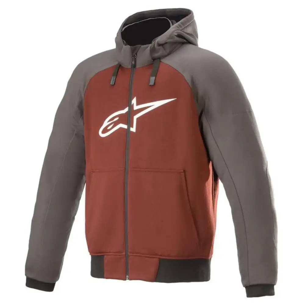 Alpinestars Chrome Sport Men's Hoodie-Tar Gray/Burgundy-2X-Large