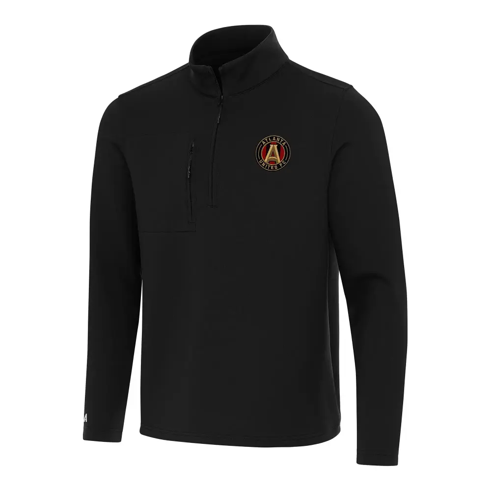 Men's Antigua Black Atlanta United FC Insider Quarter-Zip Jacket