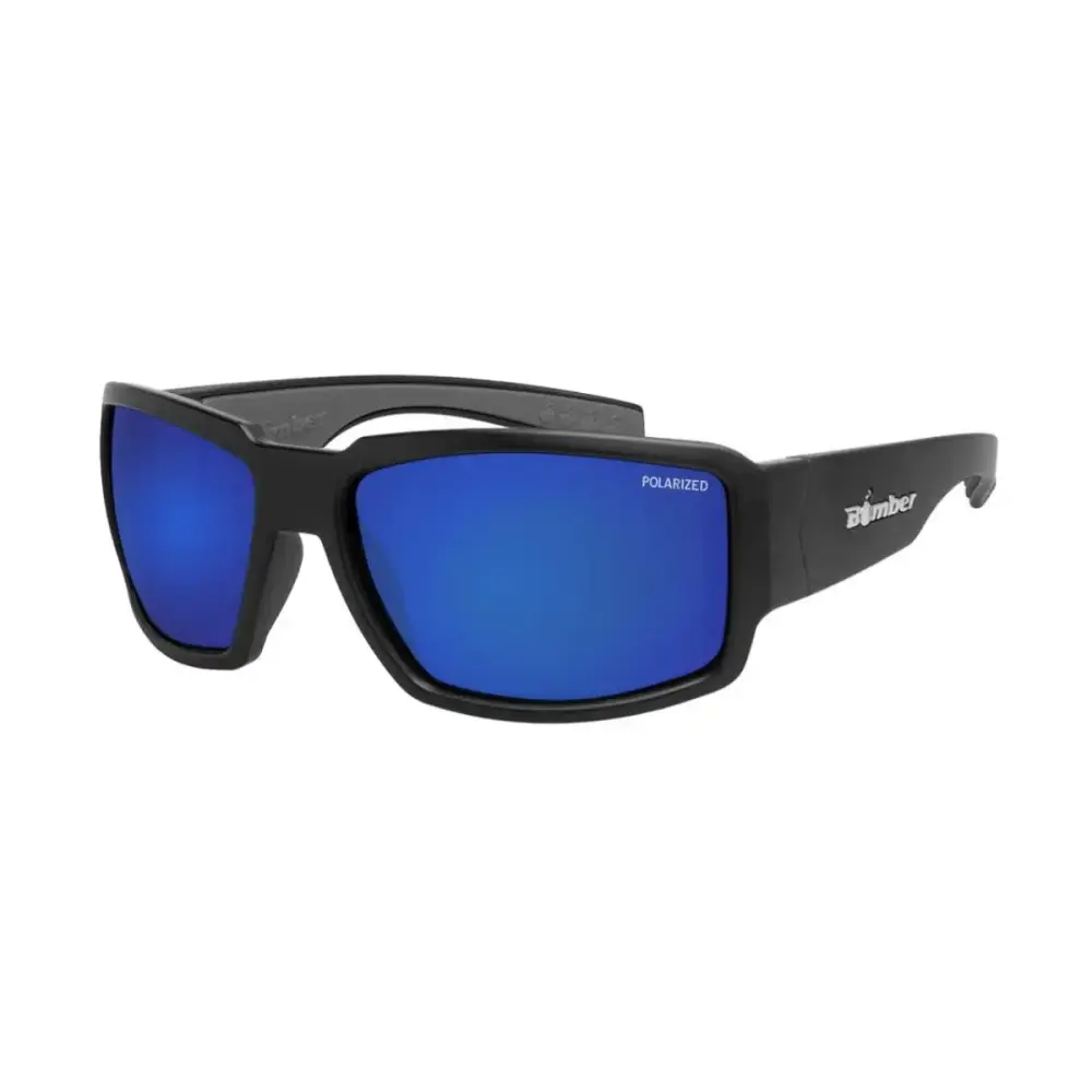 Bomber Boogie Bomb Polarized Sunglasses Matte Black/Blue Mirror