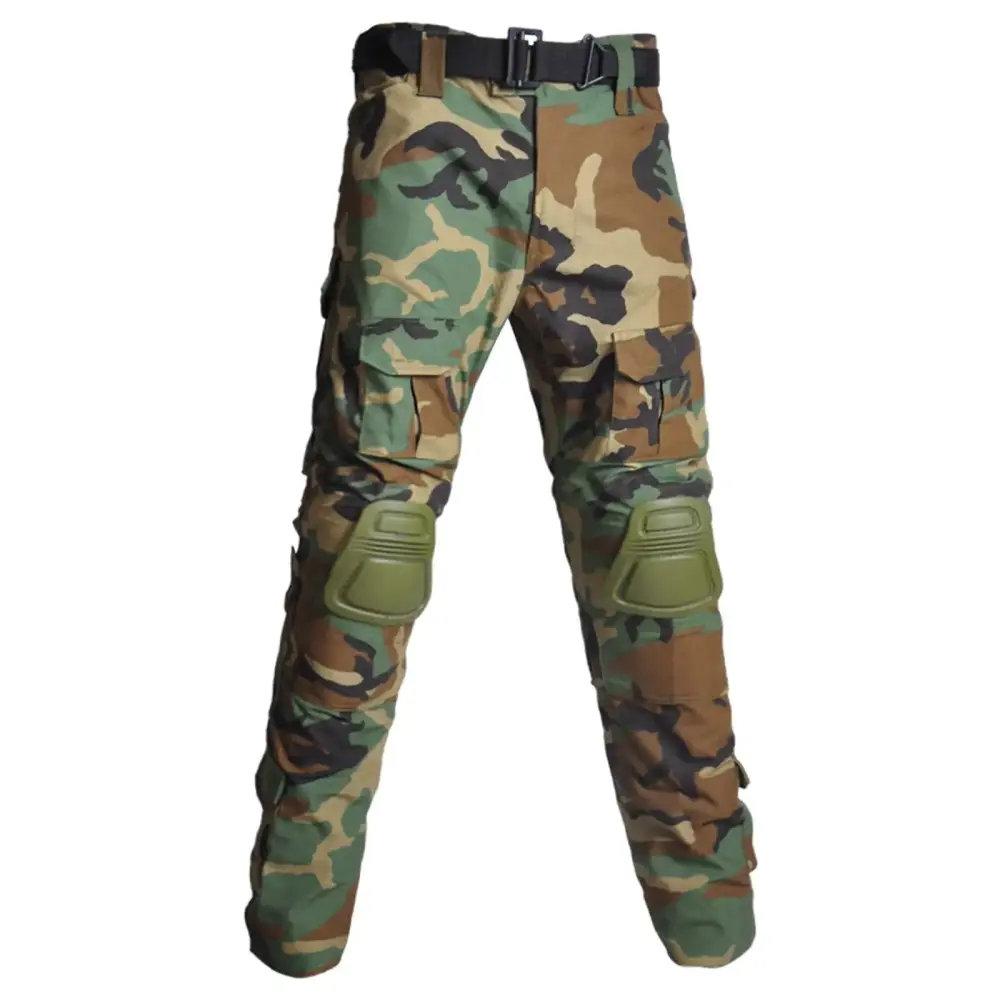 HangTaiLei Mens Camo Cargo Pants with Knee Pads Multi Pockets Pants Big and Tall Work Tactical Pants Outdoor Military Combat Trousers