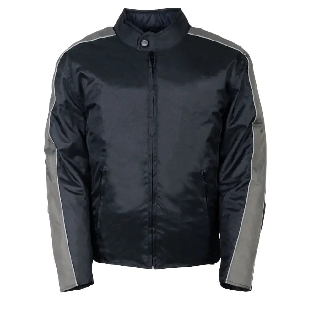 NexGen SH0030 Men's 'Racer' Black and Grey Textile Motorcycle Jacket 5X-Large