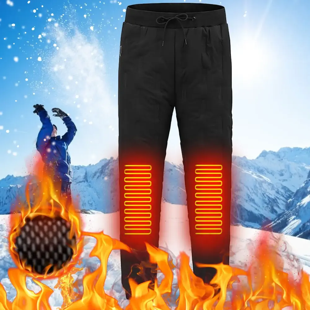 Jyeity 2023 Summer Savings  Winter Smart Thermostatic Knee Pads Couples Plus Velvet Thickening Heating Boys' Pants Black Size 14