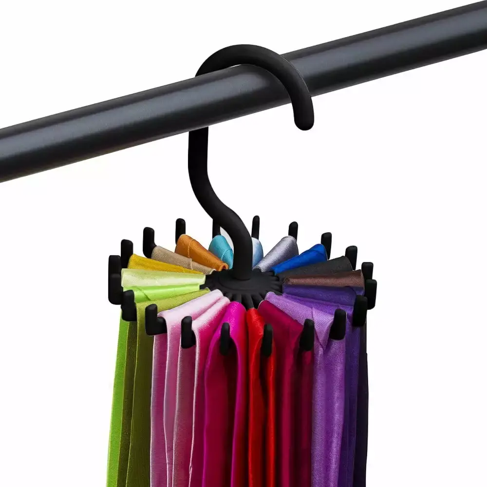 Pompotops Rotating Tie Rack Holds 20 Neck Ties Organizer for Men