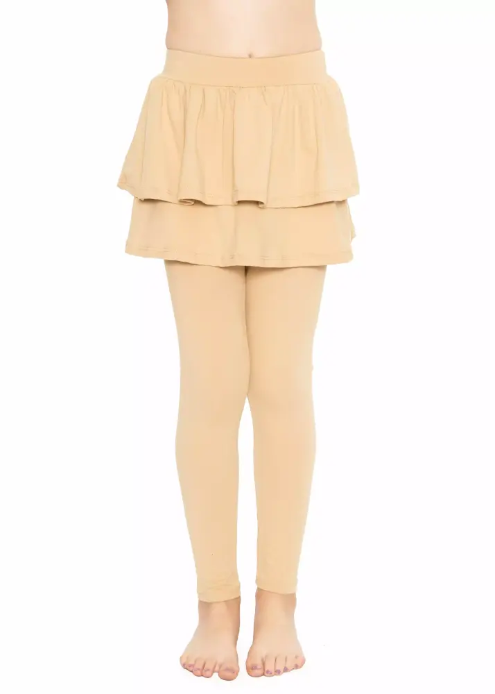 Stretch Is Ease Girl's Oh so Soft Ruffle Tutu Skirt with Built-in Leggings Child Size 4-14