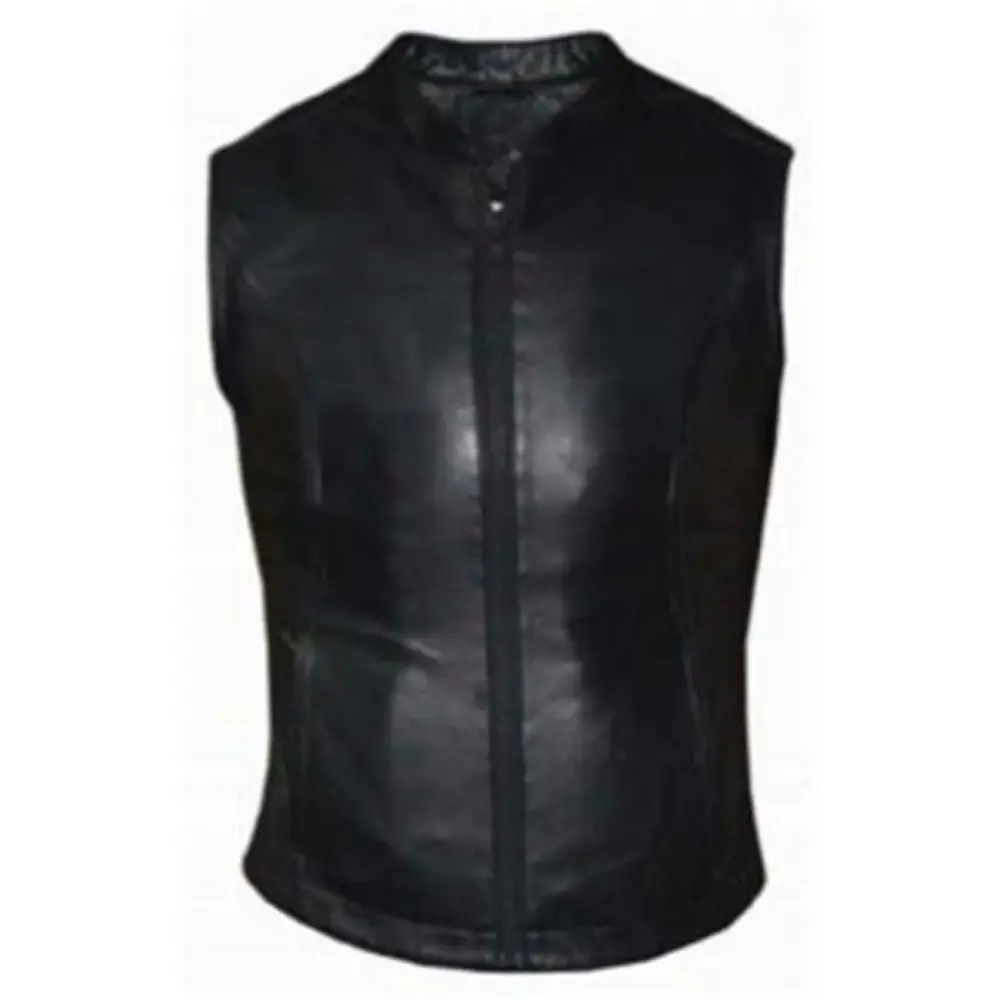 Derringer 6875-00-BLK-3XL Ladies Premium Lambskin Motorcycle Vest, Black - 3XL