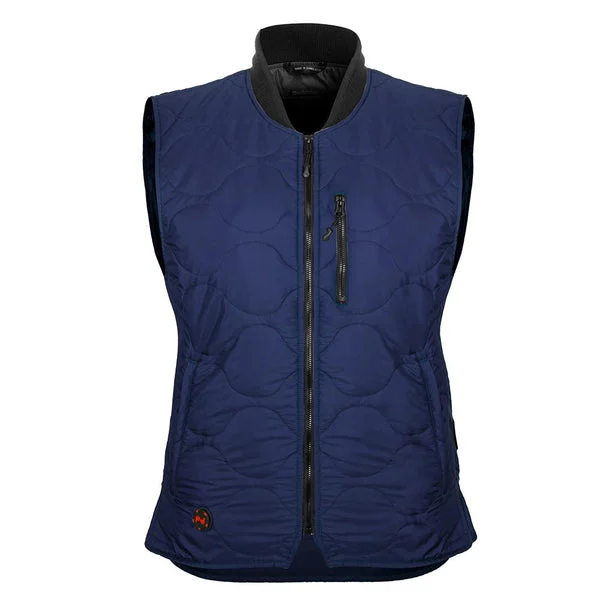 Mobile Warming MWJ18W06-06-04 Bluetooth Heated Vest for Women 7.4V Navy Large