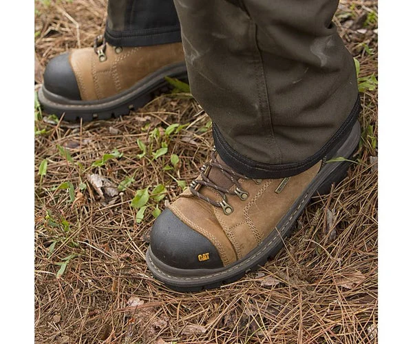 Cat P89940-11-5W Caterpillar Mens Waterproof Steel Toe Work Boot Dark Beige 11.5