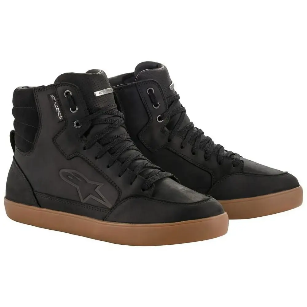 Alpinestars J-6 Waterproof Street Motorcycle Riding Shoe - Black/Gum - 11