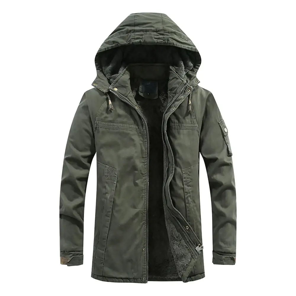 2024 Fashion New Style Men Winter Warm Long Flannel Hoodies Sleeve Softshell for Windproof Large Men Winter Coats Soft Coat Shell Jacket Discountedprice