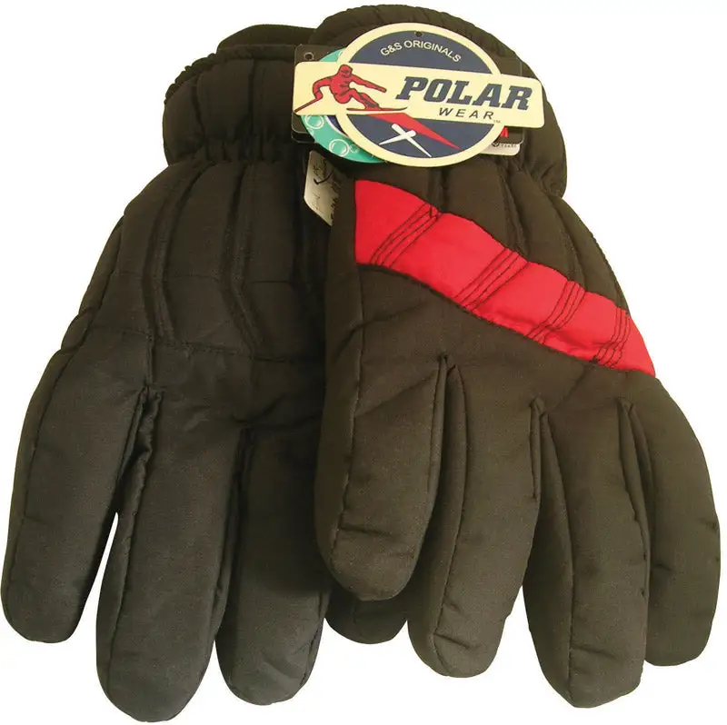 Max Force Winter Assorted Polyester Ski Black Gloves Pack of 24
