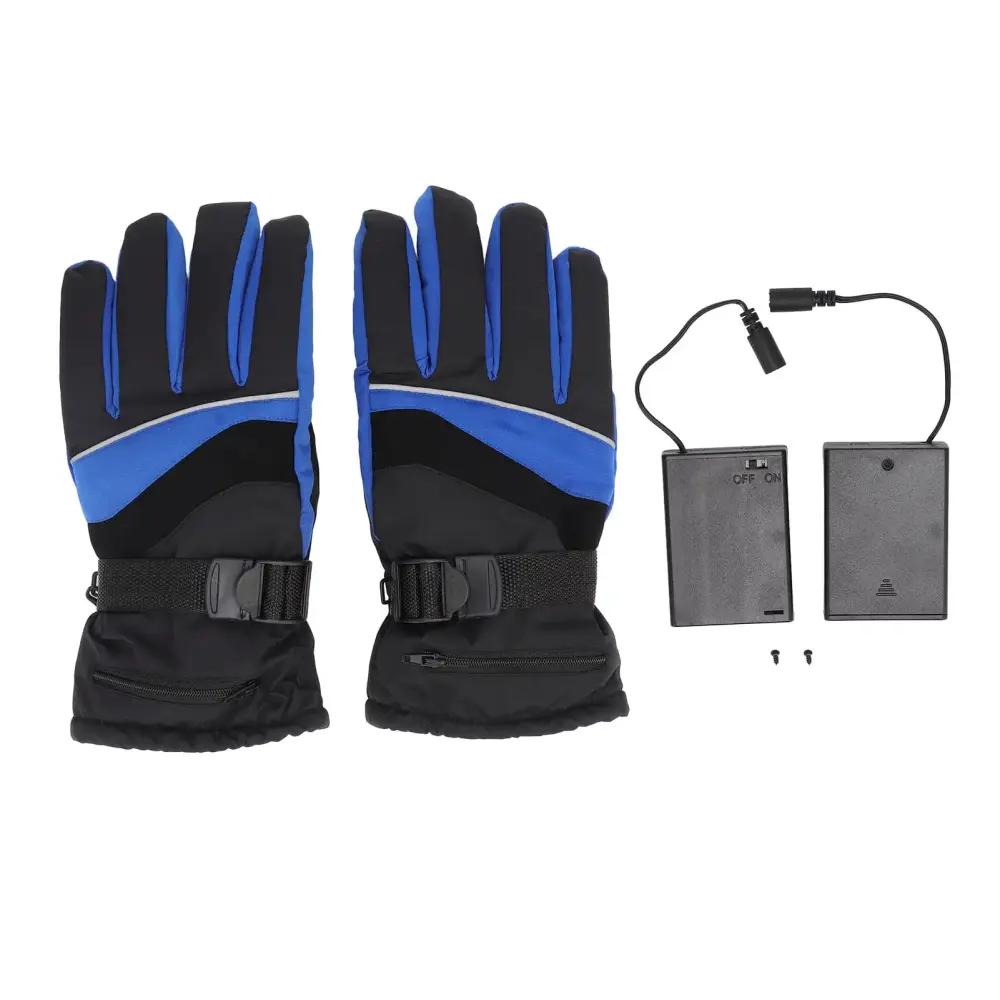 2024 1 Pair Heated Gloves 2.5W Warm Cotton Liner Anti Skid Adjustable Waterproof Electric Battery Thermal Heated Gloves