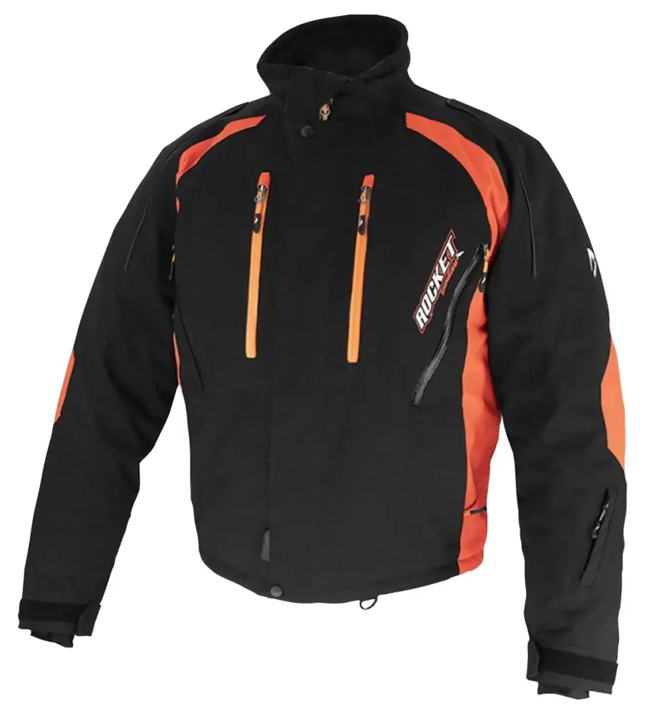 Rocket Flame Mens Snow Jacket Black/Orange LG - MGW-17784