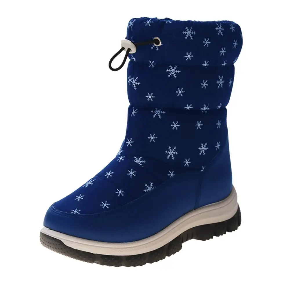 Bwdbhd Shoes Girls Snow Boots Toddler/Little Girls Warm Winter Comfy Cute Outdoor Sparkle Princess Ankle Boots Blue.12.5