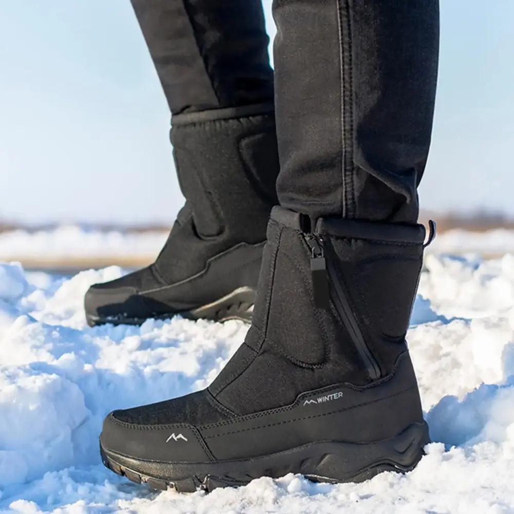 GUGUbb Ms. warm boots boots warm padded new thickened cotton shoes couple outdoor boots.Black