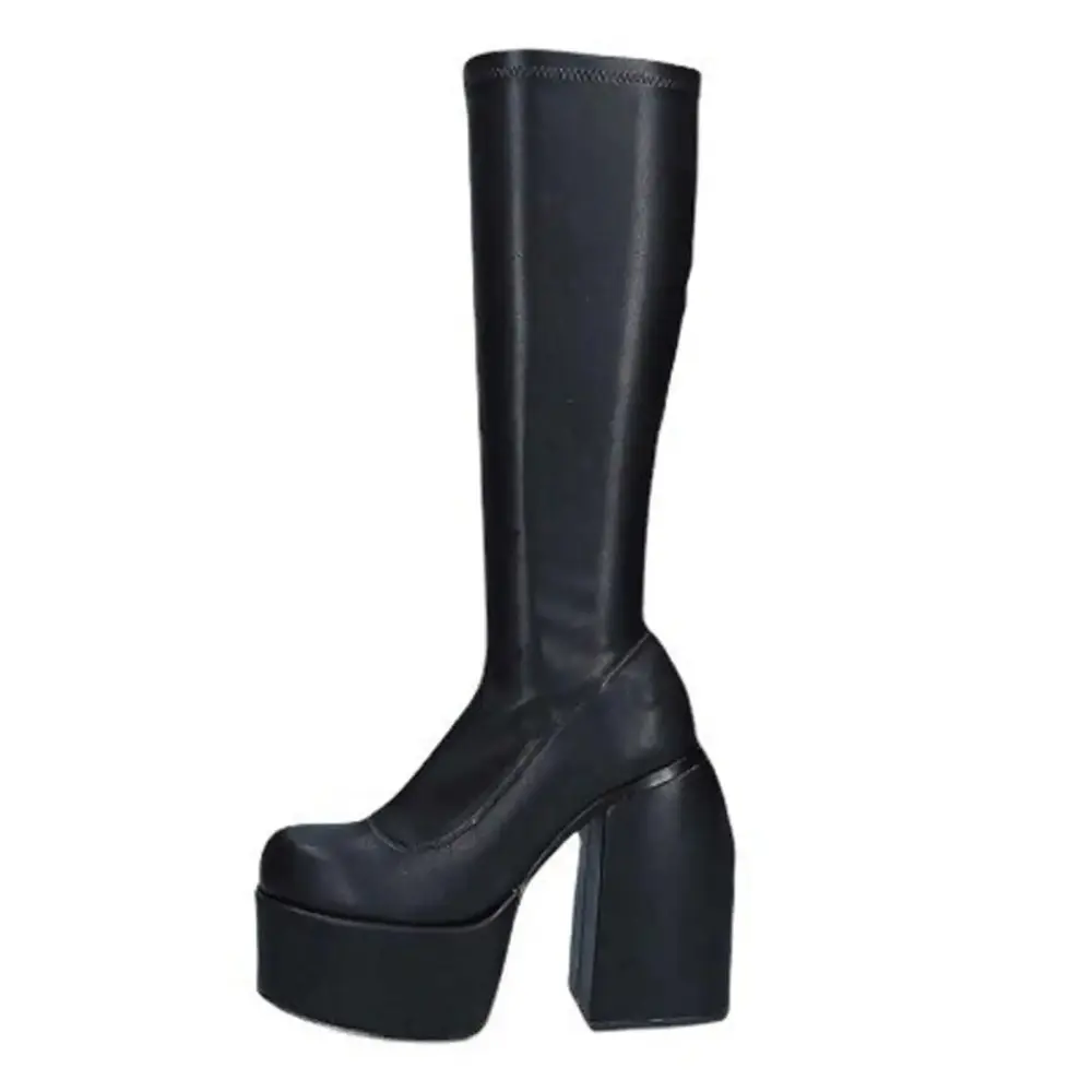 Babysbule Womens Shoes Clearance. Women's Winter Increased Long Black Thick Soled Boots High Heel Boots Motorcycle Boots