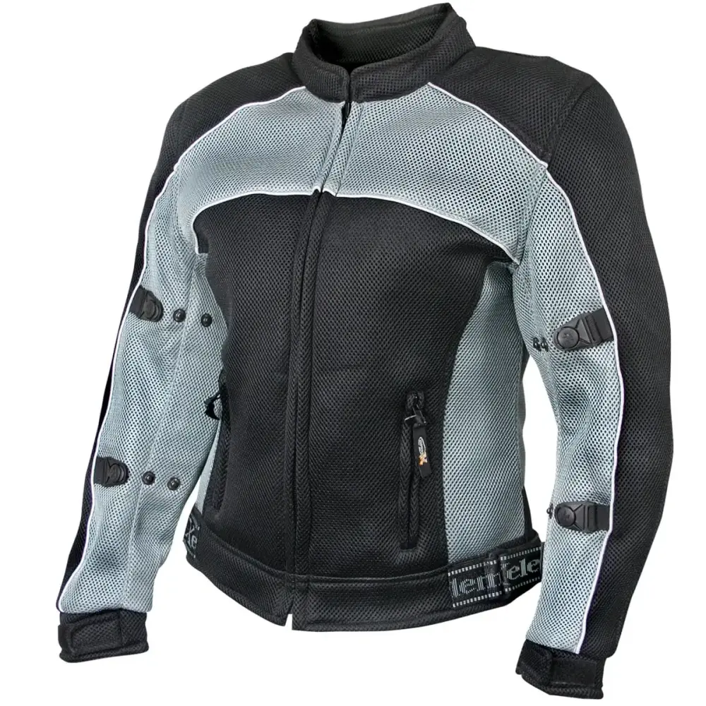 Xelement CF507 Women's 'Guardian' Black and Grey Mesh Jacket with X-Armor Protection Small