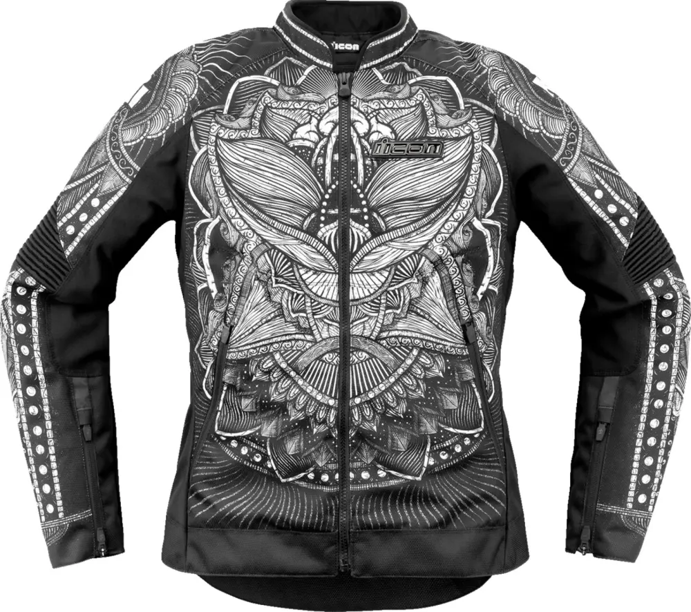 Icon Overlord 3 Noble CE Womens Motorcycle Jacket Black SM