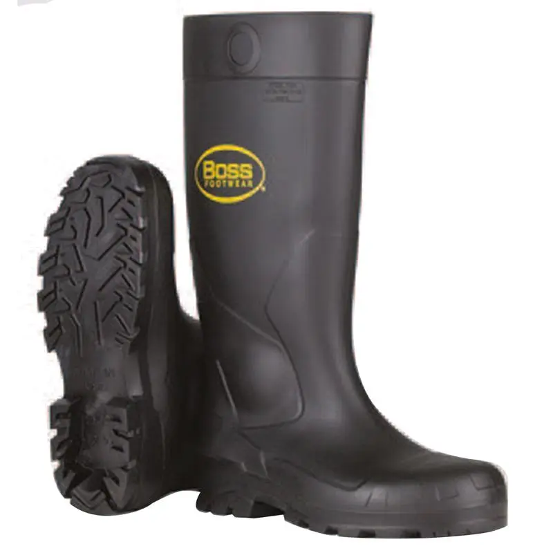 Boss Unisex PVC Boots Black 10 US Waterproof 16 in for Heavy Duty Use