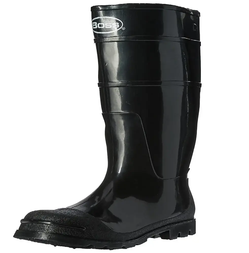 Boss 2KP200112 Knee Boots Black PVC Upper 12 Inch for Work and Outdoor Use