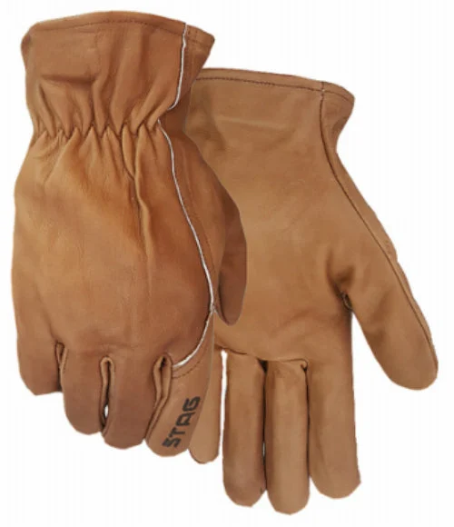 Golden Stag 277M Premium Grain Cowhide Men's Glove Chocolate Medium Heavy Duty Leather Work Gloves