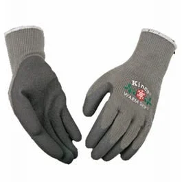 Cold-Weather Work Gloves Latex-Coated Blue Knit Women's Small for Winter