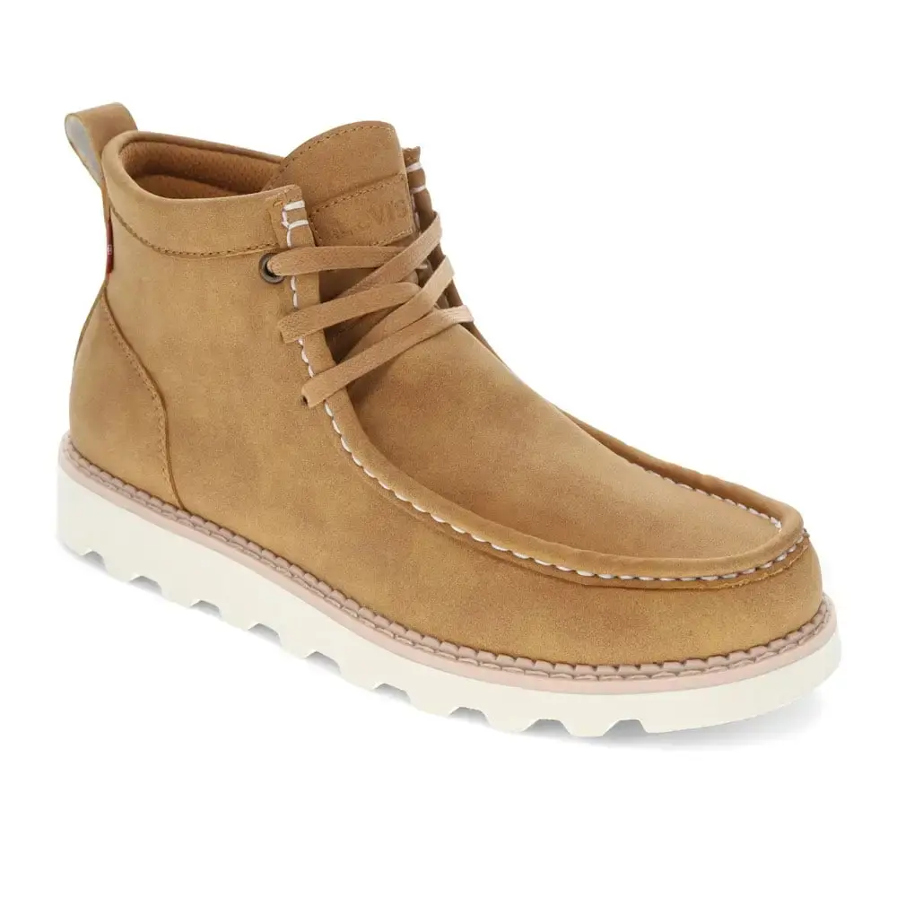Mens Joshua Vegan Leather Lace Up Moc Toe Rugged Casual Boot