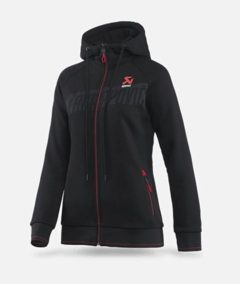 Akrapovic Womens Corpo Zip Hoodie Black Large Comfortable Streetwear