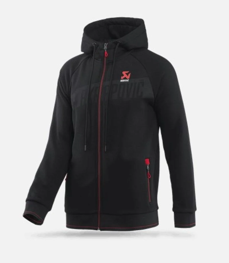 Akrapovic Mens Corpo Zip Hoodie Black 2XL Premium Fit Street Style
